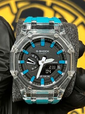 🖤🩵 CASIO G-SHOCK – CLEAR / BLACK / TEAL – TRANSPARENT CUSTOM BUILD 🩵🖤